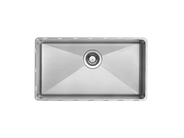 33 inch Stainless Steel Flush Mount Large Single Bowl Kitchen Sink - Lyon TZ RS 787 - Sink Depot